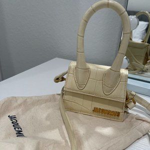limited edition Jacquemus Natural Beige Croc Le Chiquito Clutch crossbody bag